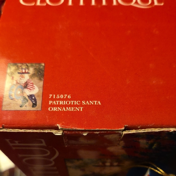 Clothtique Patriotic Santa Claus Ornament with Drum...in Original Box 2000 - Picture 2 of 8